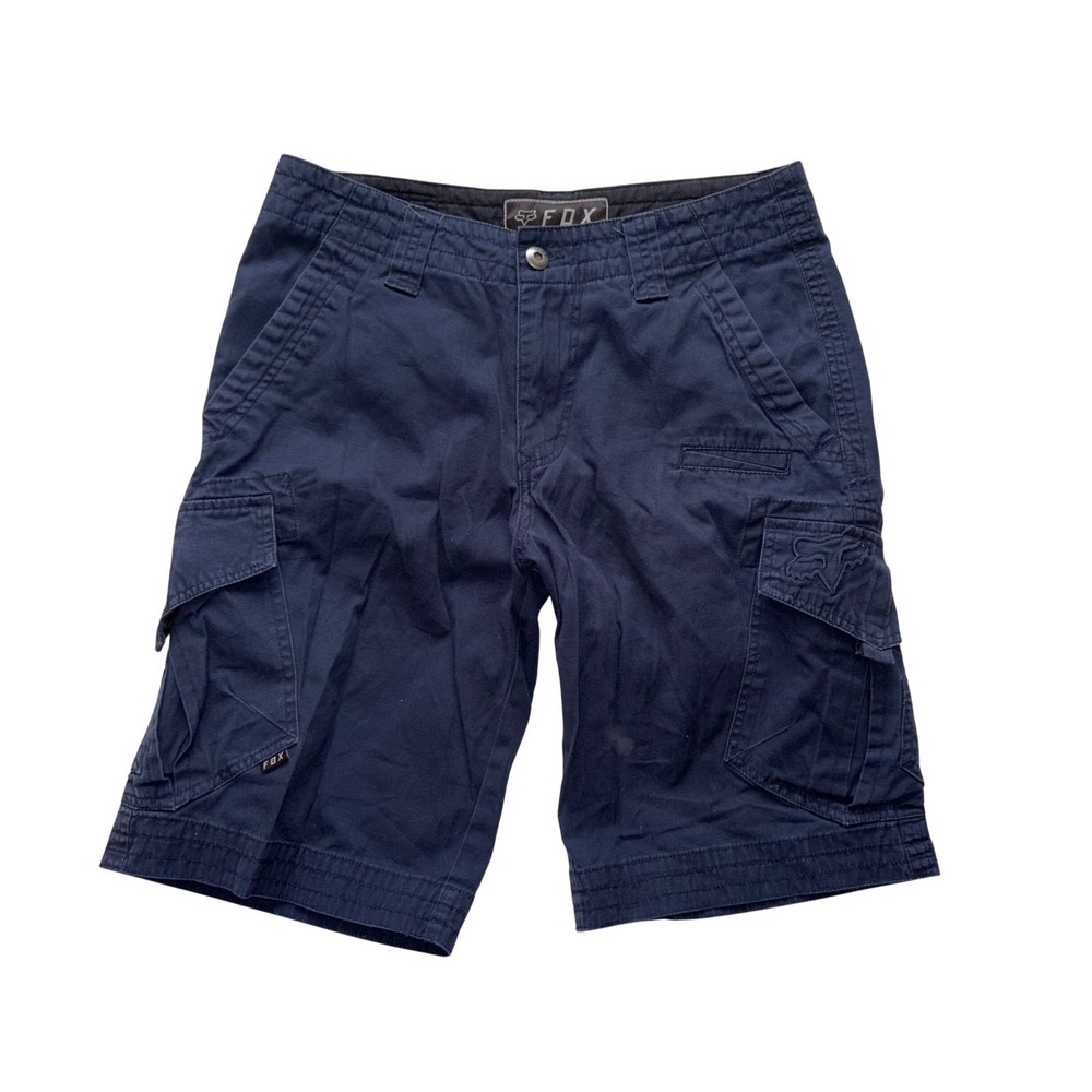 FOX Cargo Shorts Mens 30 Navy Blue Slambozo Moto Hiking Casual 10in 19043